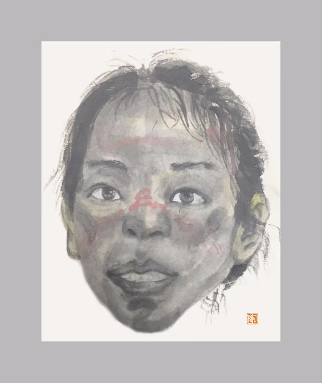 (图9) 杨建辉,《最美印记之三》,8 ×6CM,纸本水墨,2020年.JPG (图9) 杨建辉,《最美印记之三》,8 ×6CM,纸本水墨,2020年.JPG