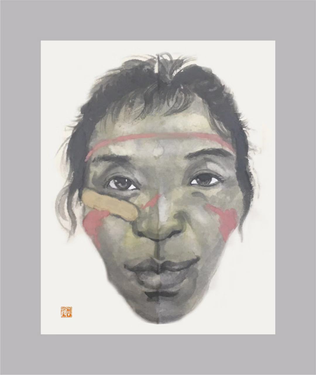 (图10) 杨建辉,《最美印记之四》,8 ×6CM,纸本水墨,2020年.JPG (图10) 杨建辉,《最美印记之四》,8 ×6CM,纸本水墨,2020年.JPG