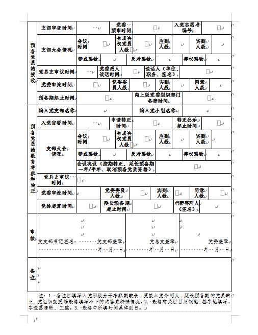 发展党员工作全程纪实表（2）