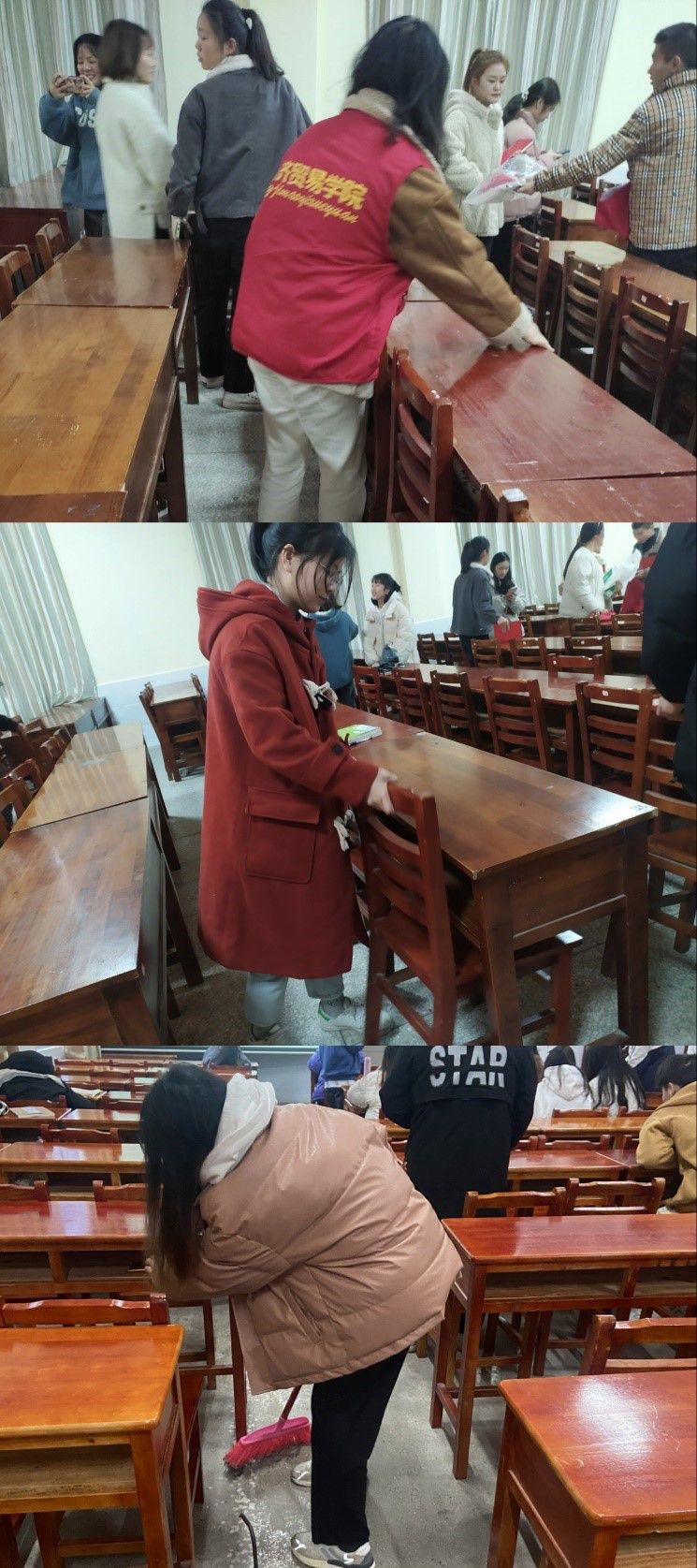 ▲ 志愿者们打扫教室卫生.png